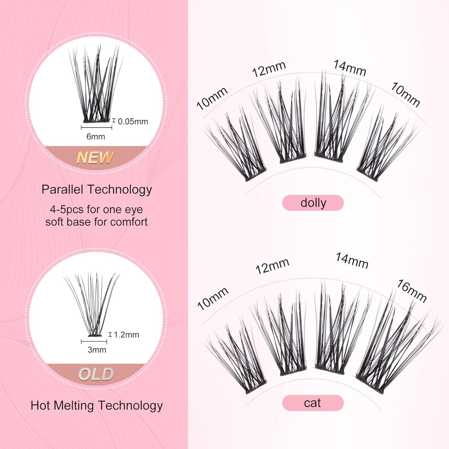 Lash Clusters Individual Lashes D Curl 12Mm 84 Pcs Soft Cluster Lashes Individual Lash Extensions for Self-Application DIY at Home-Mini 6