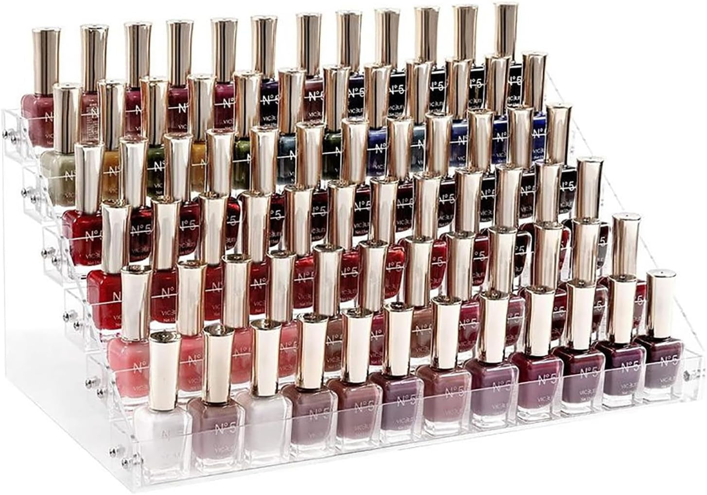 Nail Polish Organizer 6 Tier Acrylic Nail Polish Ink Rack Essential Oil Stand Holder Display Stand Holds, Clear Makeup Organizer, Easy Assemble (6 Tiers)