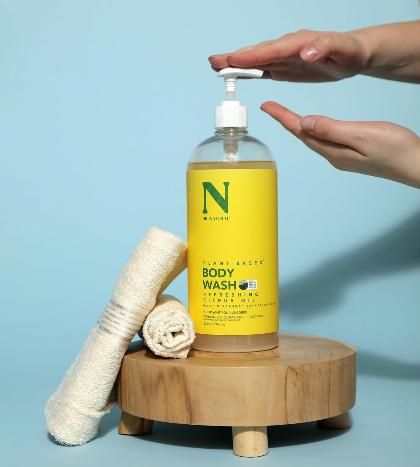 Refreshing Citrus Oil Body Wash - Dry Skin Moisturizing Natural Body Wash with Shea Butter and Coconut Oil - for Family and Pets - 946 Ml