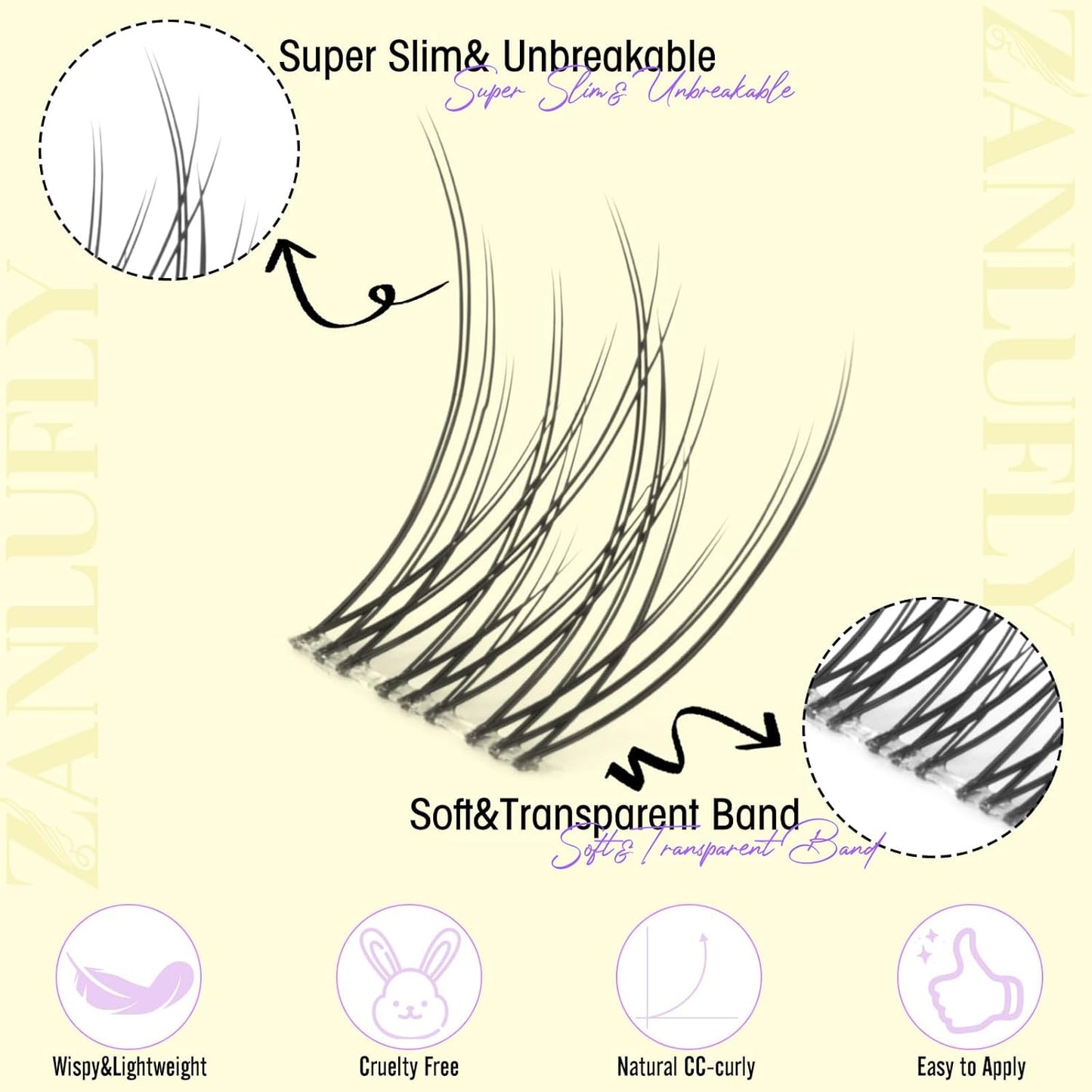 Lashes Clusters Natural CC Curl Eyelash Clusters Wispy 168Pcs Individual Lashes Clear Band DIY Eyelash Extension (9MM 10MM 11MM)