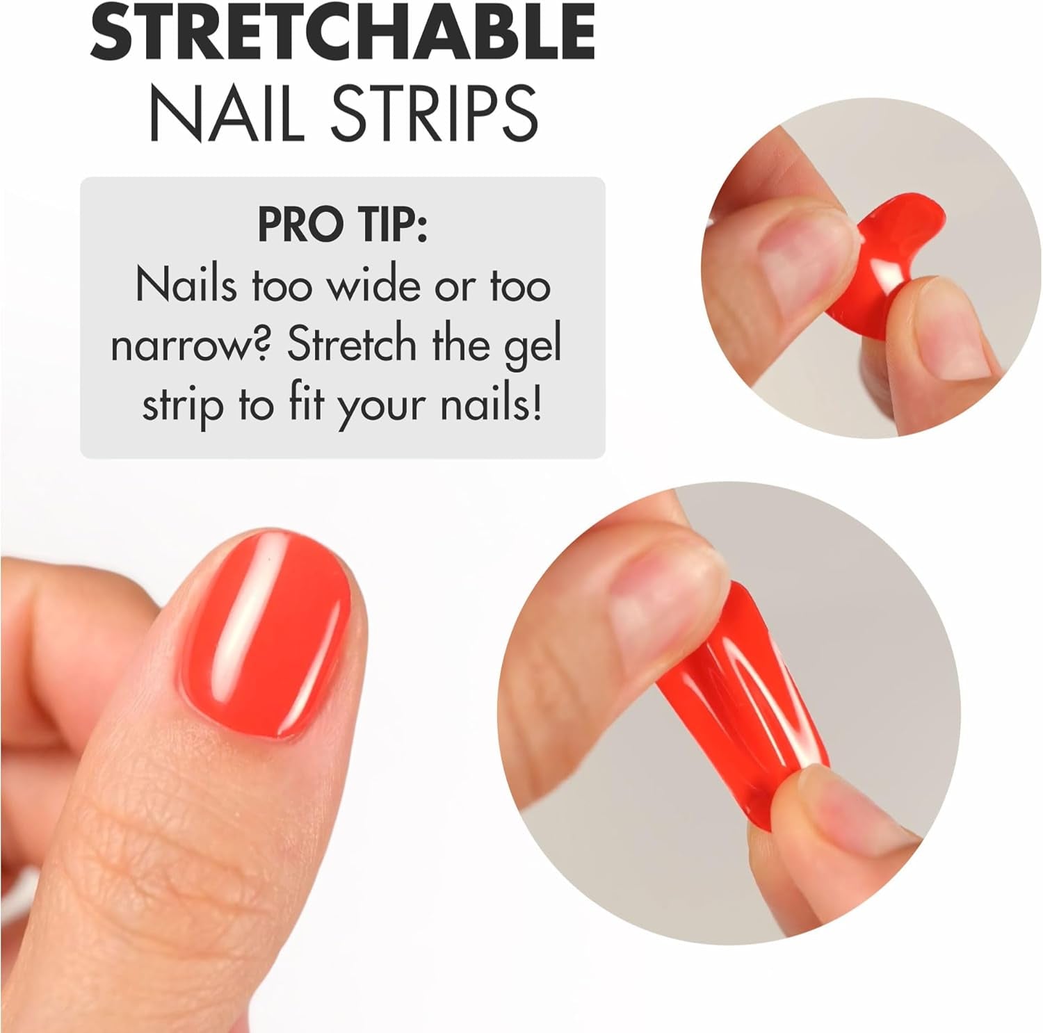 Semi Cured Gel Nail Strips - 20 Pcs. Gel Nail Wraps for Salon-Quality Manicure - Works with Any UV Lamp - Easy to Apply, Trim, & Remove Nails Stickers