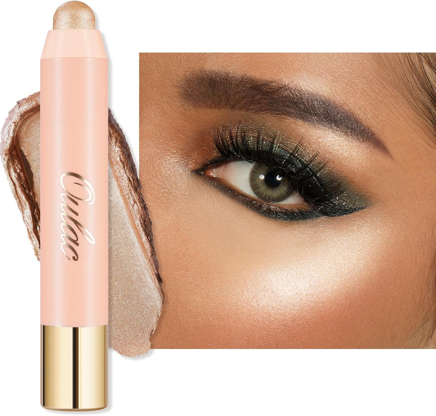 Face Highlighter Stick, Multi-Use Cream Highlighter Makeup Stick, Face Highlighters & Luminizers, No Caking or Dragging, Metallic Finish, Vegan & Cruelty-Free, H2 Butter