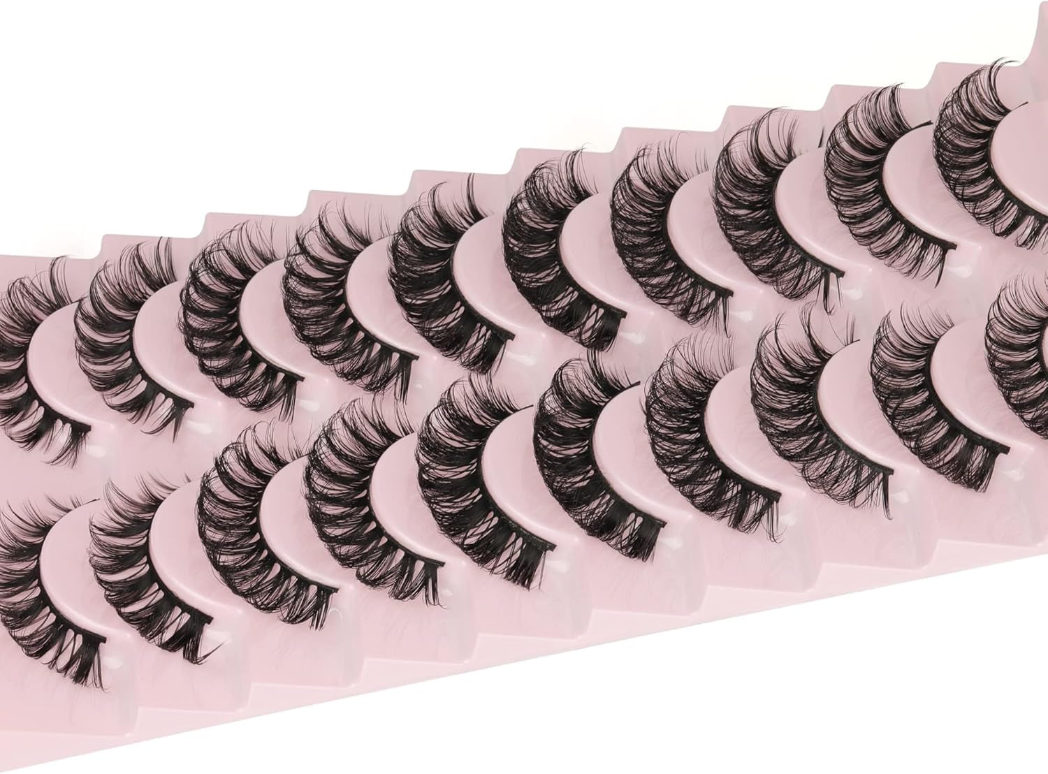 Eyelashes Russian Volume Strip Lashes 5 Styles Mixed Natural Wispy D Curly Mink False Eyelashes Look like Extensions 10 Pairs by