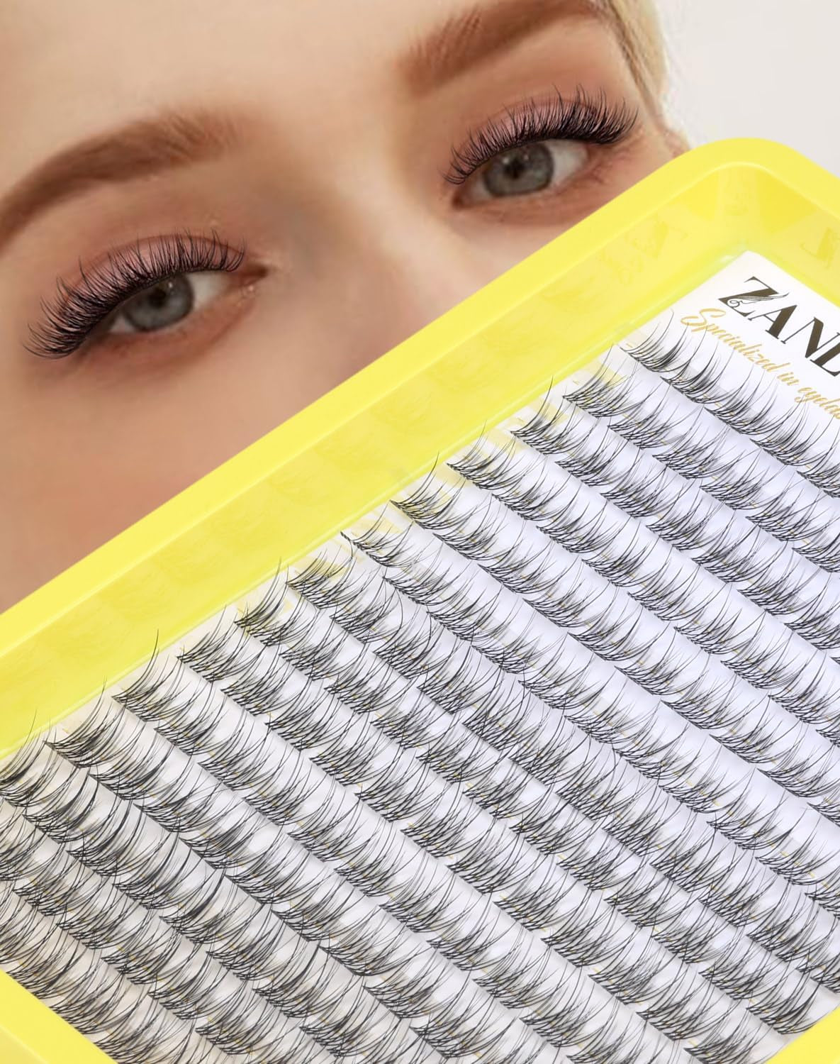 Lashes Clusters Natural CC Curl Eyelash Clusters Wispy 168Pcs Individual Lashes Clear Band DIY Eyelash Extension (9MM 10MM 11MM)