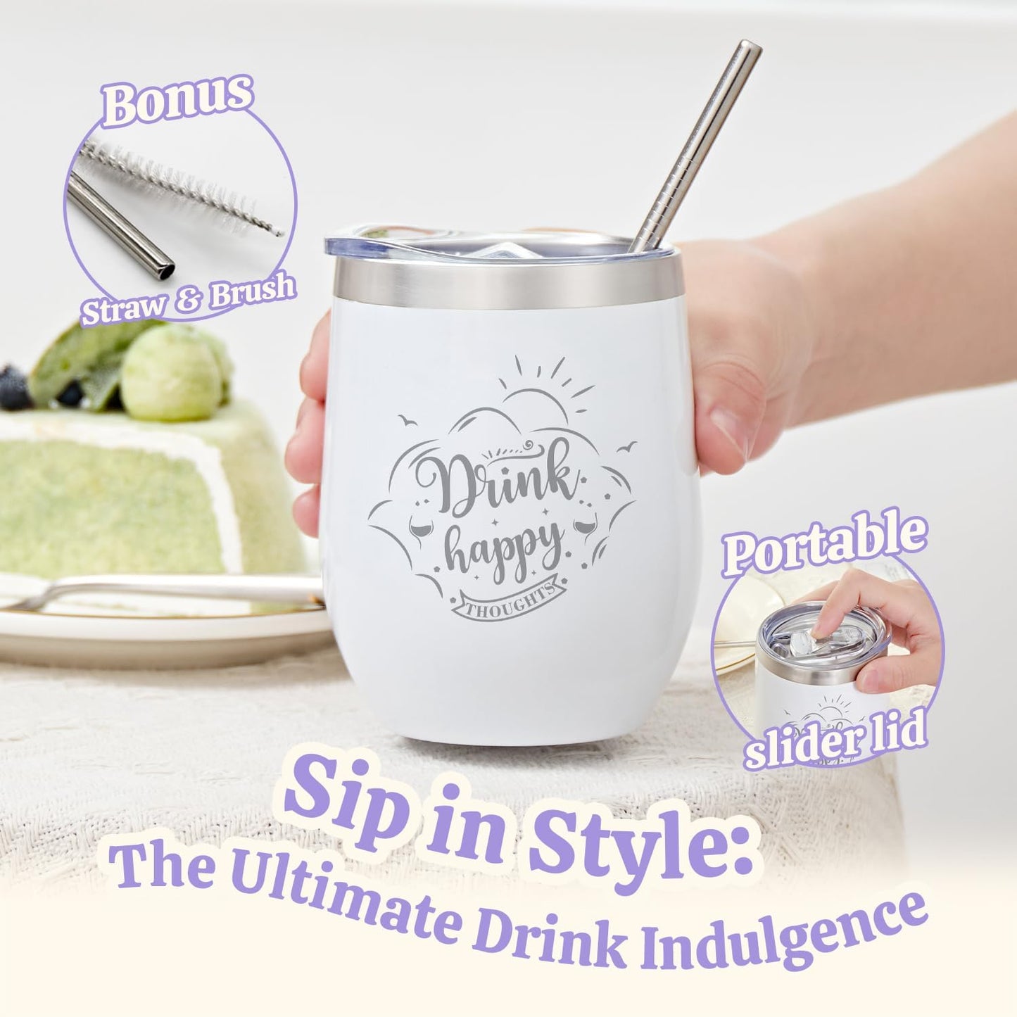 Birthday Gifts for Women Bff Love 8Pc Self Care Gifts for Women, Gift Baskets for Women Lavender Spa Gift Set for Women with Vacuum Insulated Tumbler Christmas Gift Sets for Women