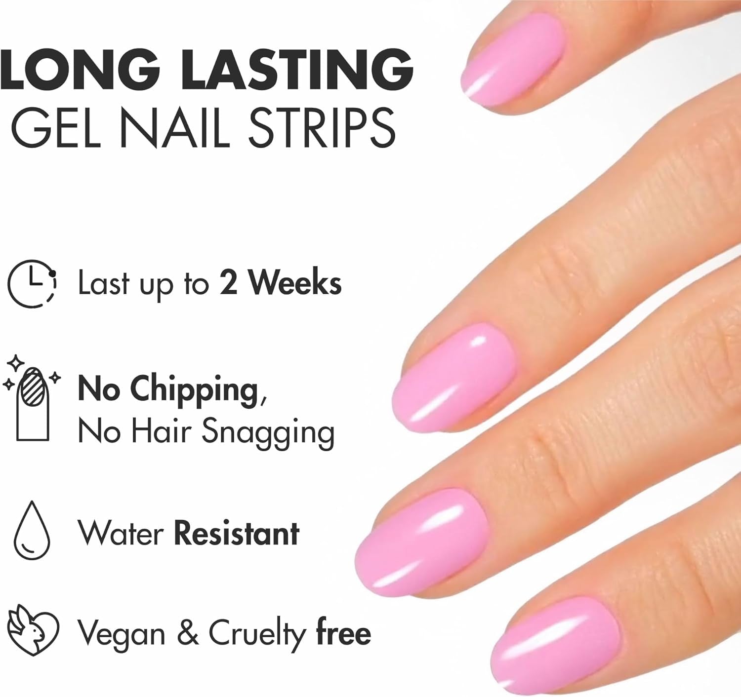 Semi Cured Gel Nail Strips - 20 Pcs. Gel Nail Wraps for Salon-Quality Manicure - Works with Any UV Lamp - Easy to Apply, Trim, & Remove Nails Stickers
