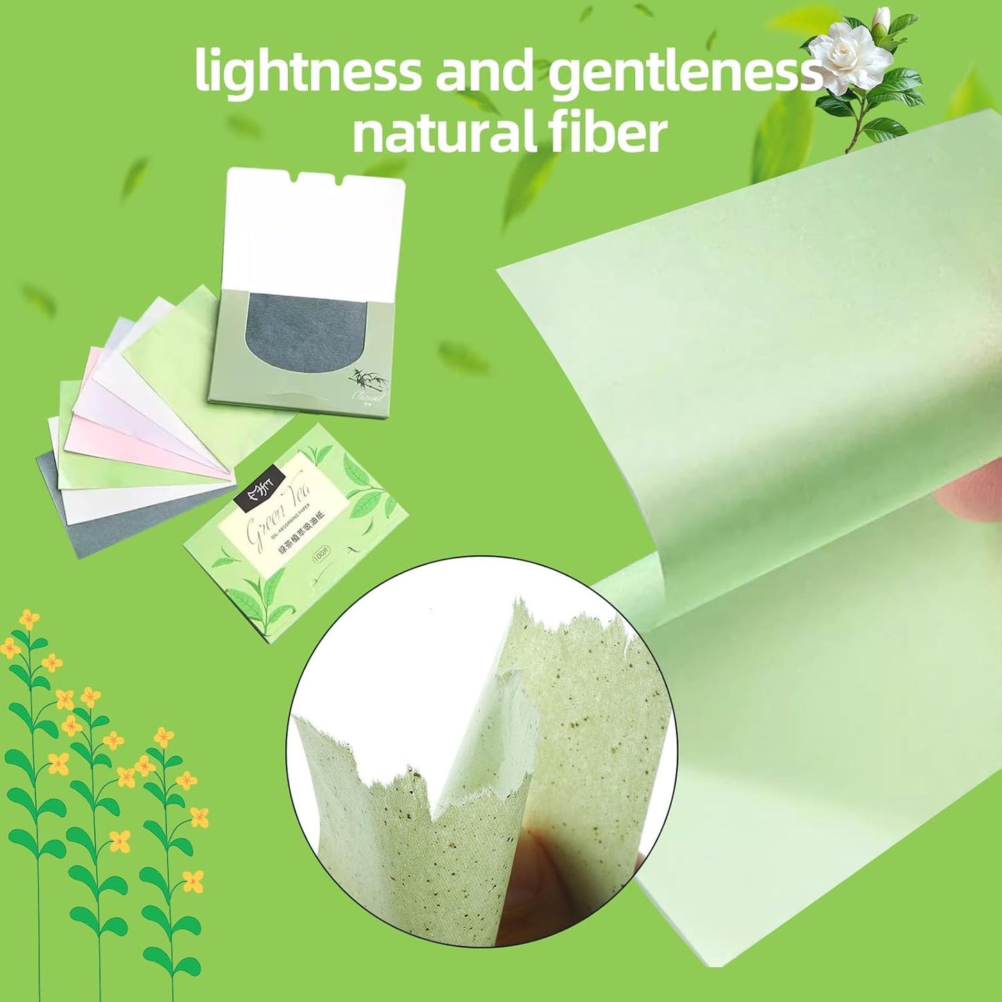 500 Pcs Facial Oil Blotting Paper Facial Skin Care Oil Control Film Oil Absorbing Sheets, Oil Blotting Sheets for Face Blotting Paper Oily Skin Control Film Oil Absorbing Sheets Unisex(5 Colors)
