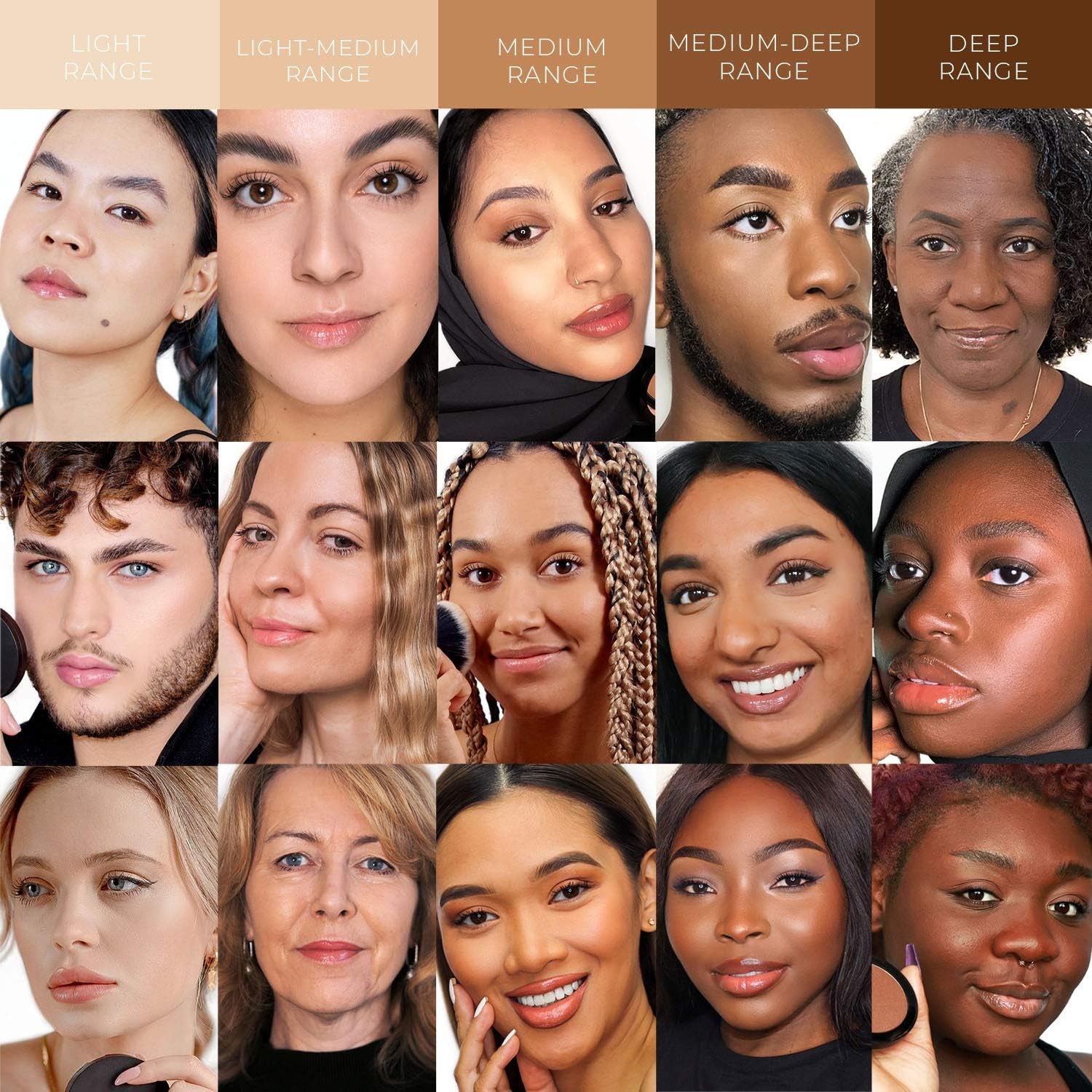 WUNDER2 GO beyond FOUNDATION Makeup [Deep] Pressed Powder, Natural Cream Finish