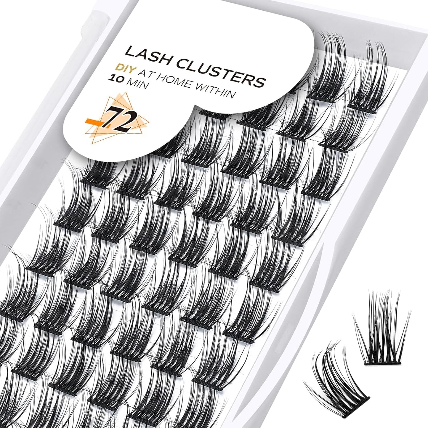 Lash Clusters D Curl 14Mm 72 Clusters Lashes B&Q LASH Eyelash Clusters C D Curl Individual Lashes Volume DIY Lash Extensions at Home (B36,D-14Mm)