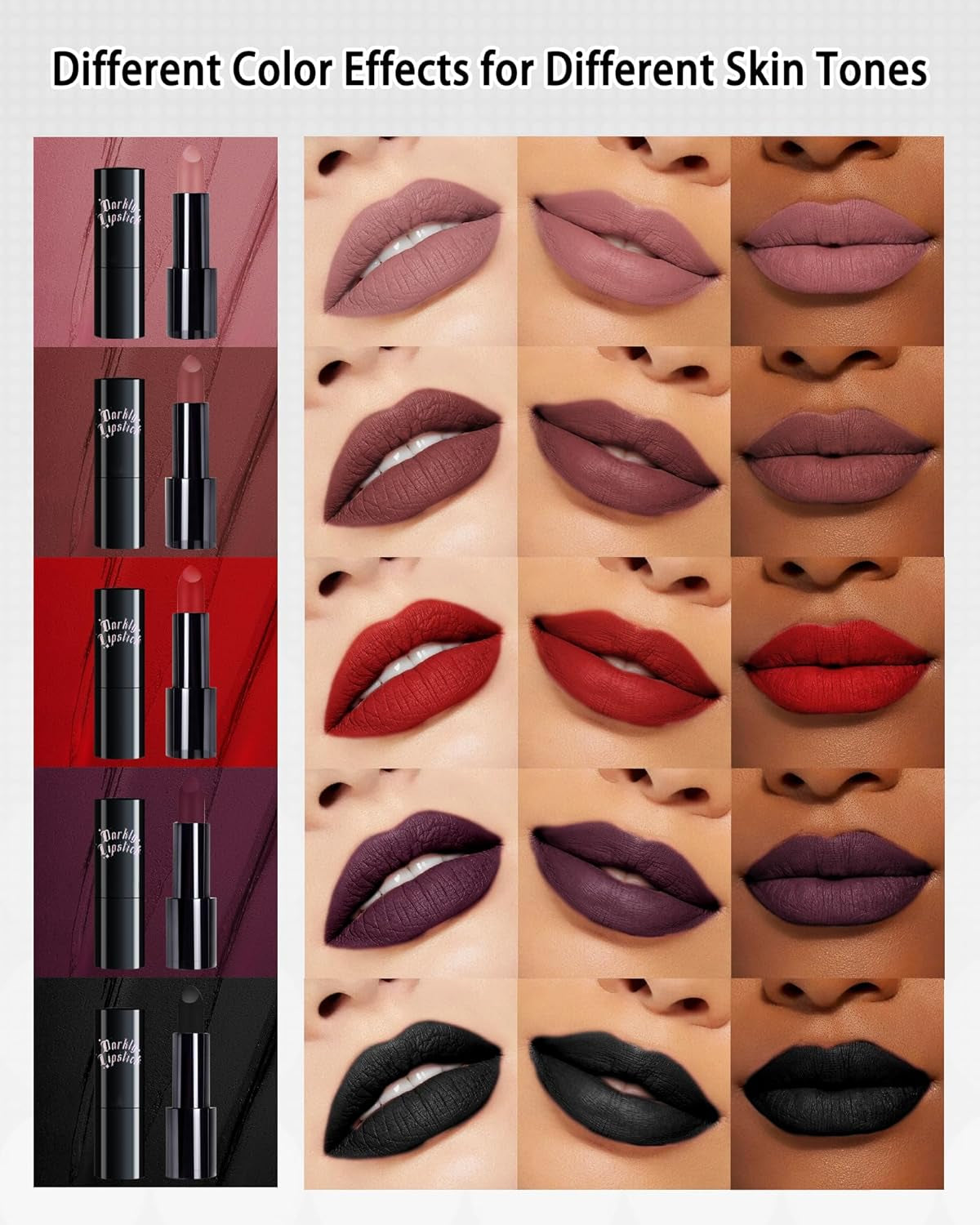 Dark Purple Lipstick Long Lasting for Women, Hydrating Matte Velvet Lip Gloss Liquid Lipstick Red Lip Color Non Stick Smudge-Proof & Waterproof Lipgloss Bold Glow Goth Lip Stick Makeup-04
