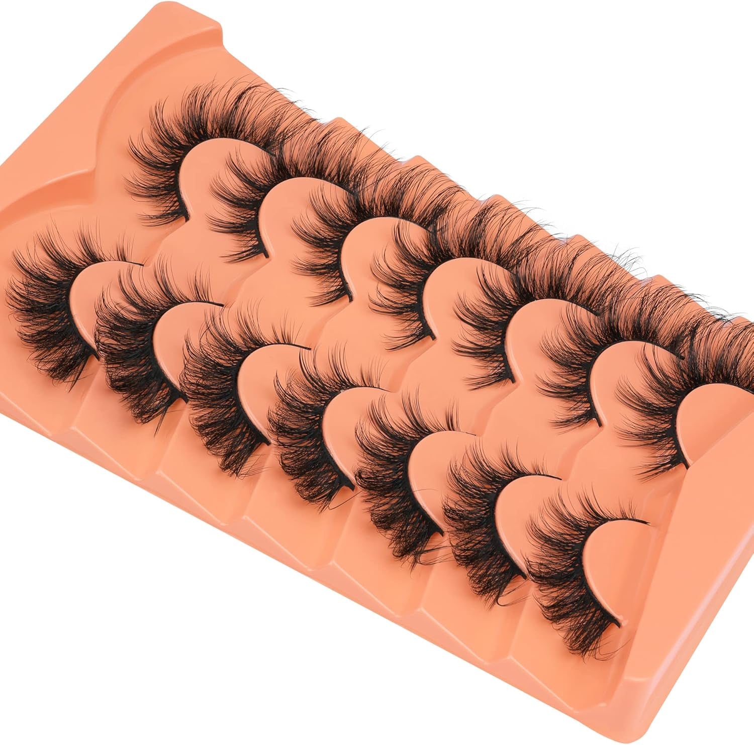 False Eyelashes Wispy Lashes Natural Look Fake Eyelashes Cat Eye Lashes Mink Fluffy Strip False Lashes Fox Eye Lashes Pack 7 Pairs ALICROWN