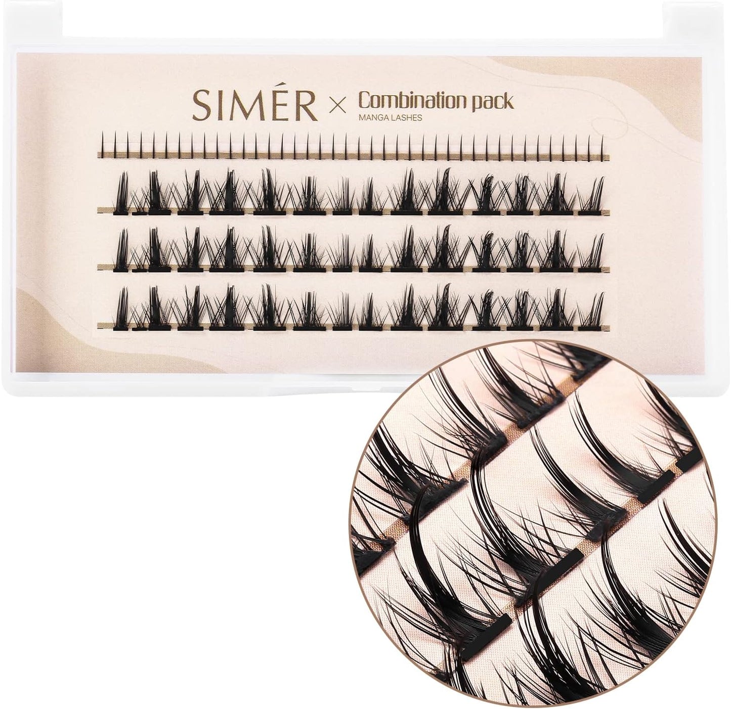 Individual Manga Lashes 6-12Mm Lashes Extension Kit DIY 82 Clusters Anime Lashes False Eyelashes with Bottom Lashes for Make Up