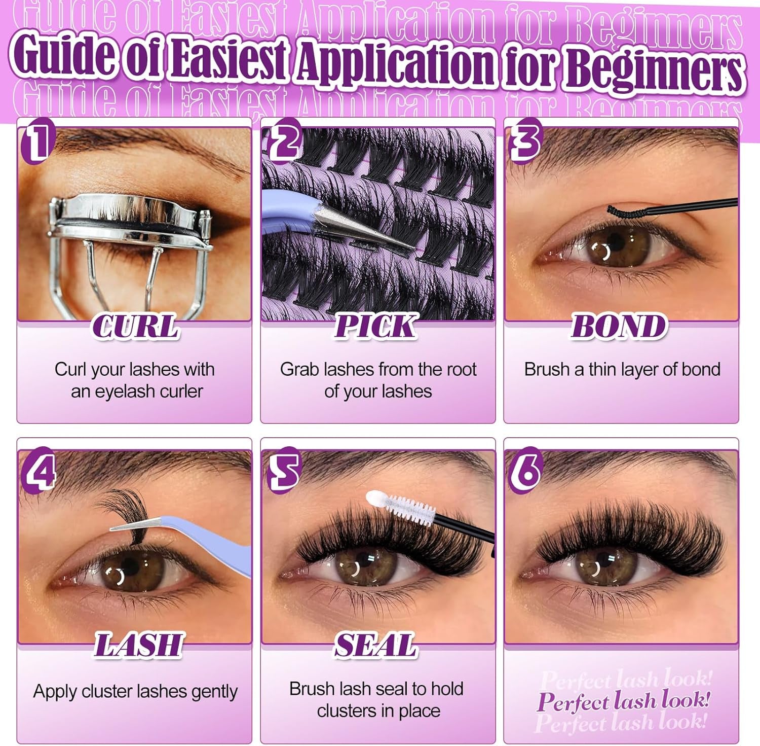 Cluster Eyelash Extensions Fluffy Lash Clusters with Bottom Lashes 200D Volume Individual Lashes 195Pcs Wispy Eyelash Clusters 10-20Mm DIY Lash Extension at Home