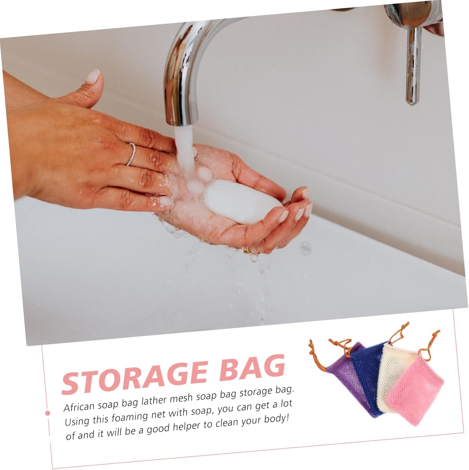 Sets Stylish Drawstring Soap Suction Soap Holder Maker for Handmade Comfortable Touch Bathing Supply Pcs