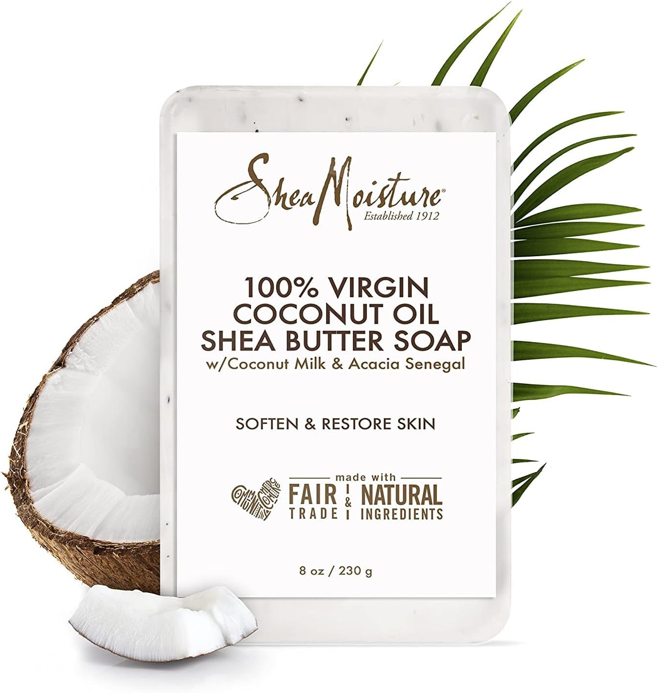 Sheamoisture 100% Virgin Coconut Oil Shea Butter Soap 8 Ounce (Pack of 2)