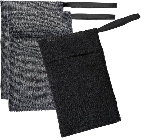 Black Body Scrubber Soap Holder Pouch, 4 pcs