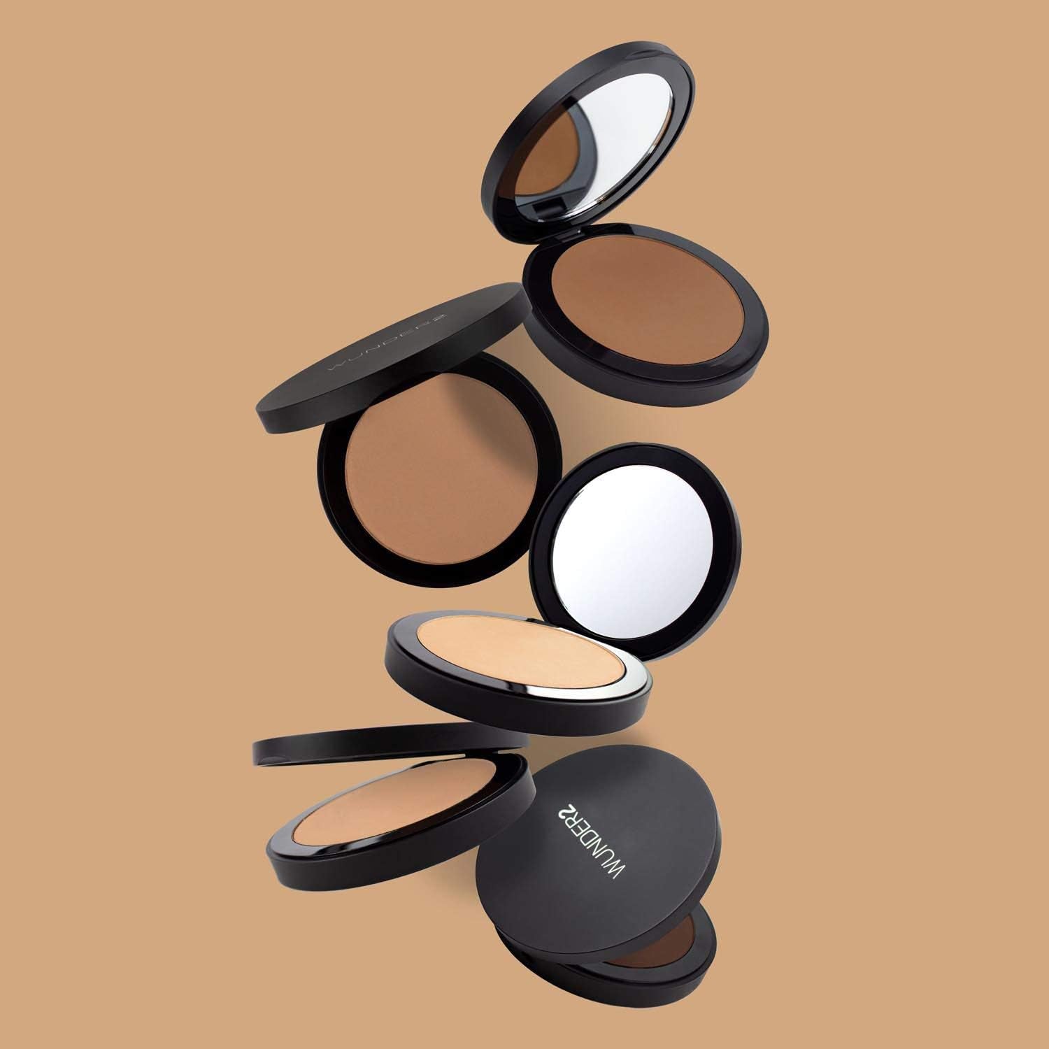 WUNDER2 GO beyond FOUNDATION Makeup [Deep] Pressed Powder, Natural Cream Finish