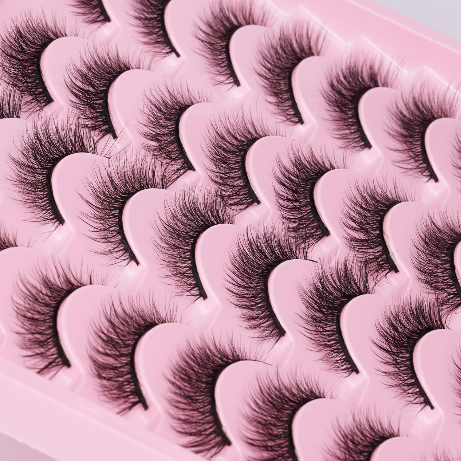 Lashes Natural Look Wispy Fasle Eyelashes 12Mm Short Faux Mink Eyelashes Cat Eye Fluffy Strip Lashes Pack by  16 Pairs