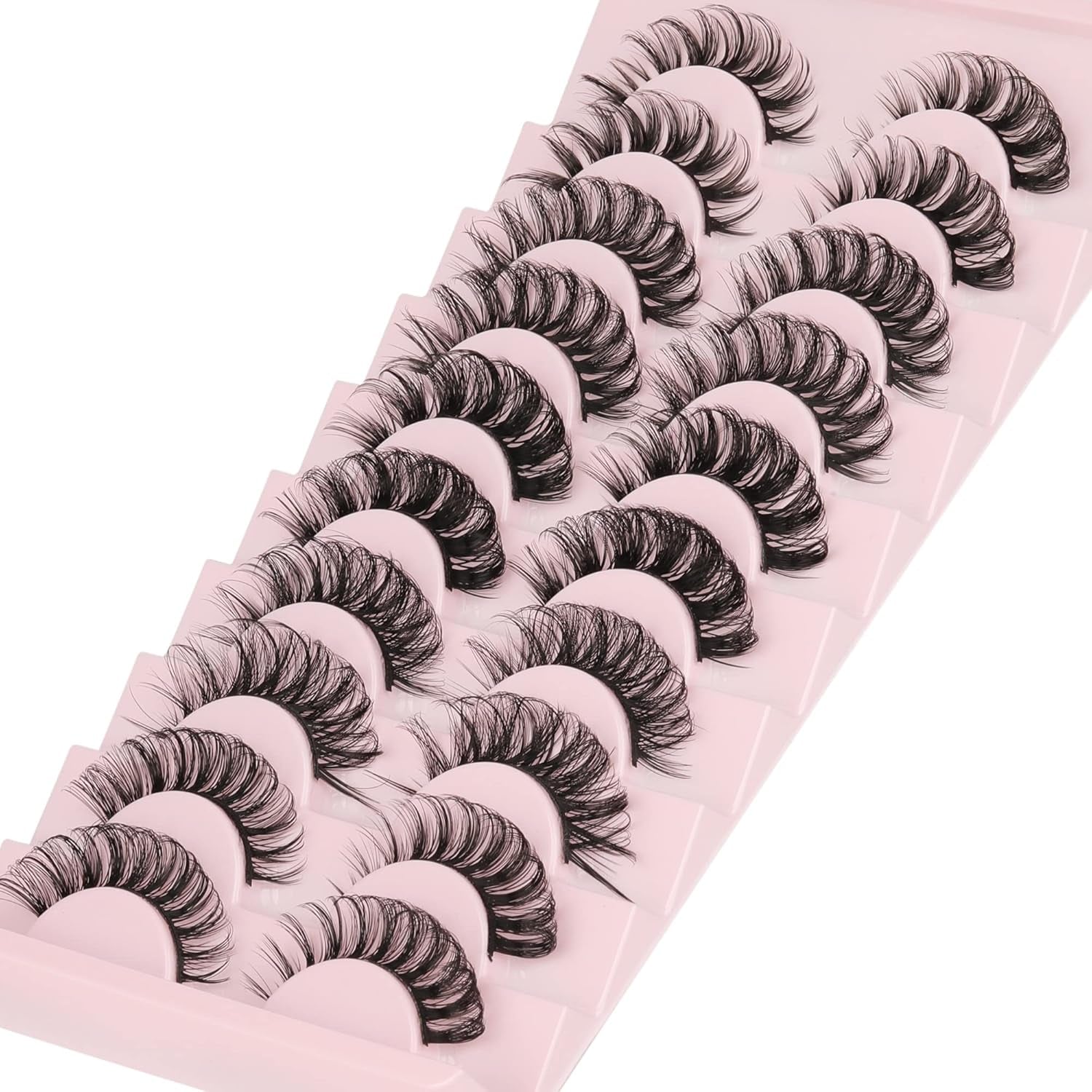Eyelashes Russian Volume Strip Lashes 5 Styles Mixed Natural Wispy D Curly Mink False Eyelashes Look like Extensions 10 Pairs by