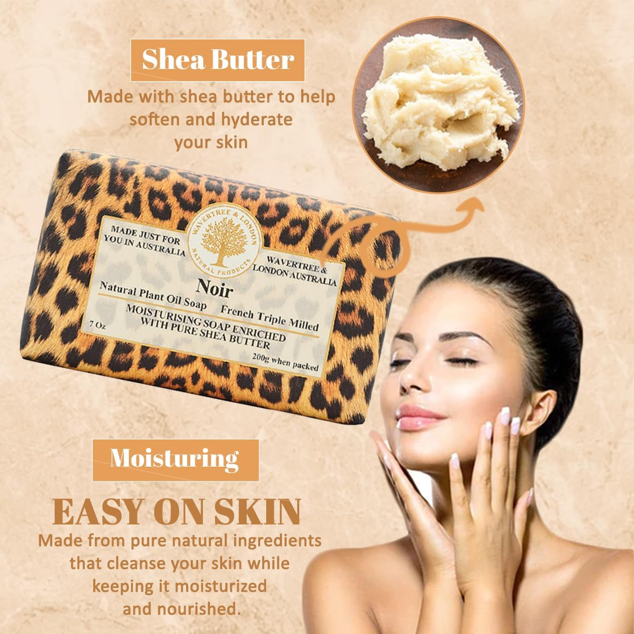 Noir Scented Natural Soap (8 Bars), 7Oz Moisturizing French Triple Milled Soap Bars Enriched with Shea Butter - Pure Plant Oil Bath & Body Soap for All Skin Types