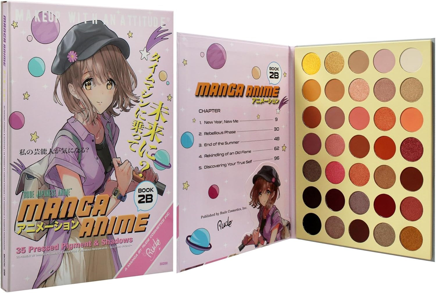 Cosmetics Manga Anime 35 Pressed Pigment and Shadow Book 2B Eye Shadow Women 1.34 Oz