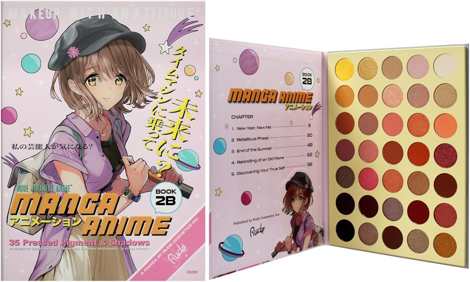 Cosmetics Manga Anime 35 Pressed Pigment and Shadow Book 2B Eye Shadow Women 1.34 Oz