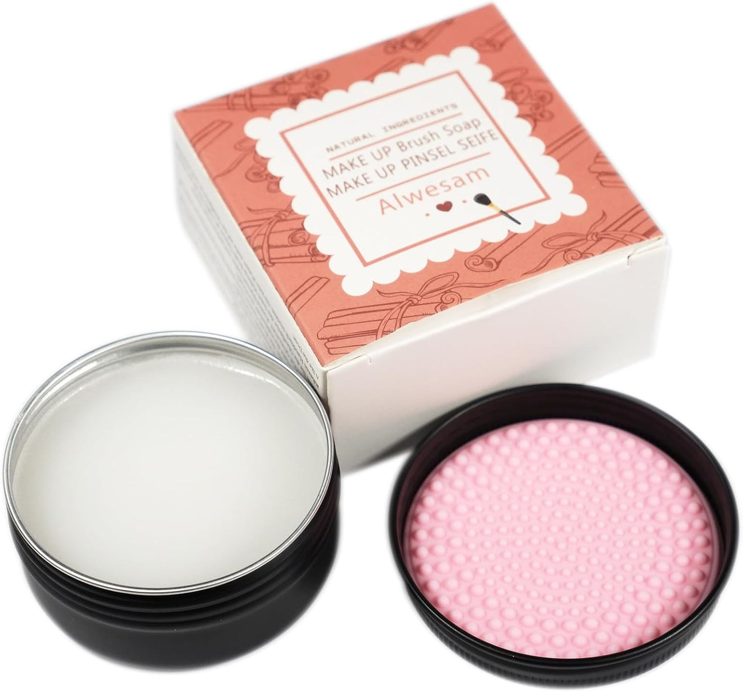 Makeup Brush Sponge Soap Cleaner with Silicone Scrubber Cleaning Mat (Small,2.12 Oz)