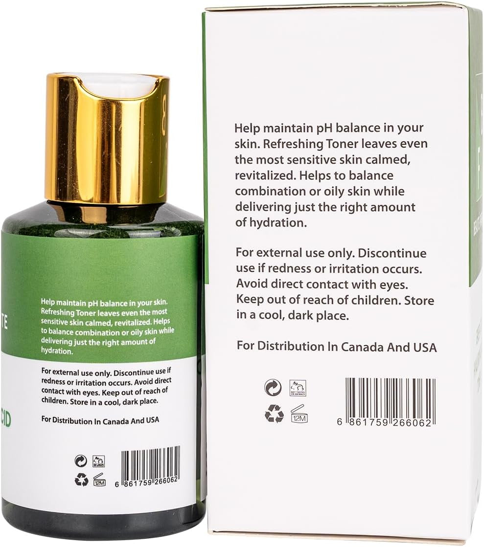 Face Wash Skin Care Toner with Green Tea Extract, Hyaluronic Acid, Dandelion Leaf, Erythritol & Panthenol, 100Ml Hydrating Face Toner for All Skin Types, Beauté Parfaite