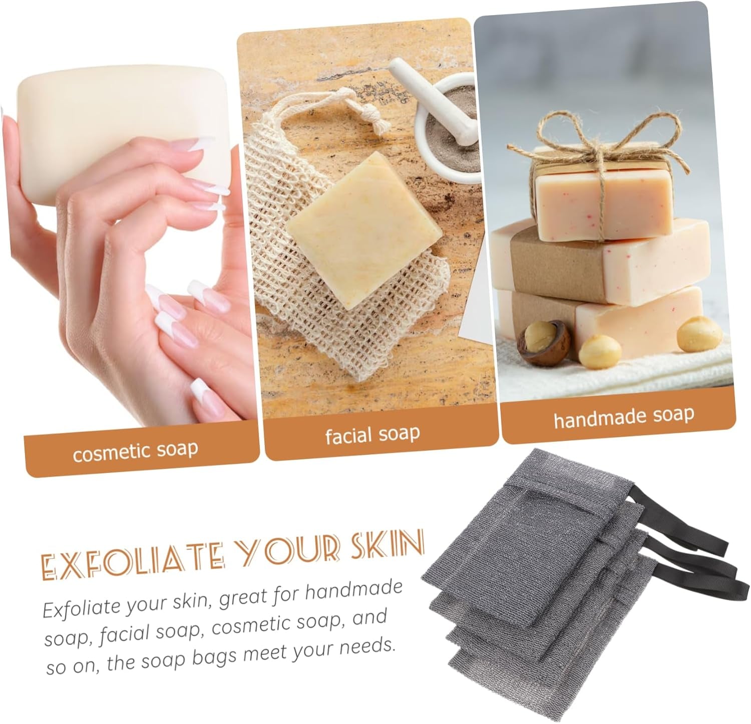 4Pcs Soap Soap Holder Bar Soap Storage Soap Net Pouch Scrubber