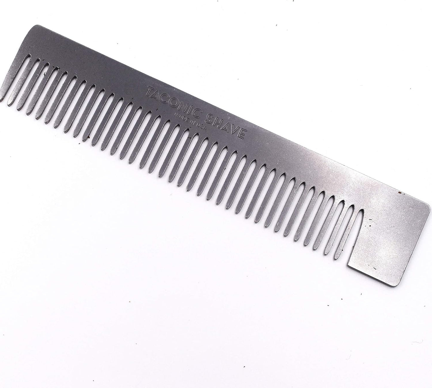’S Deluxe Stainless Steel Pocket Hair Comb for Men, Genuine Saddle Leather Case Included, Made in the USA