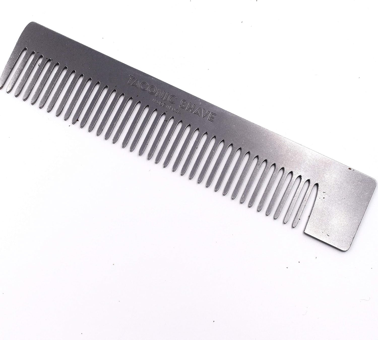 ’S Deluxe Stainless Steel Pocket Hair Comb for Men, Genuine Saddle Leather Case Included, Made in the USA