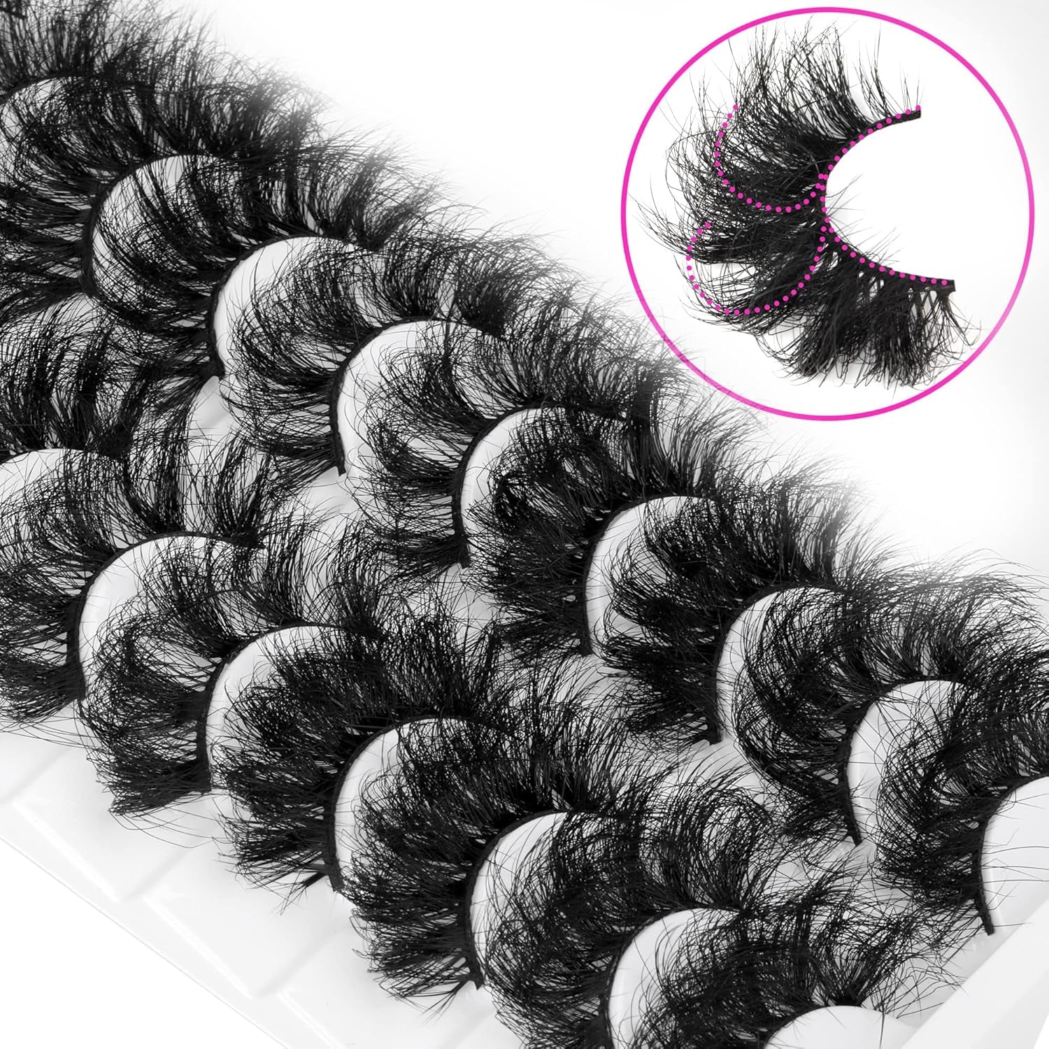 Mink Lashes Fluffy False Eyelashes 10D Dramatic Fake Lashes Full Thick Eye Lashes Multipack 10 Pairs 5 Styles