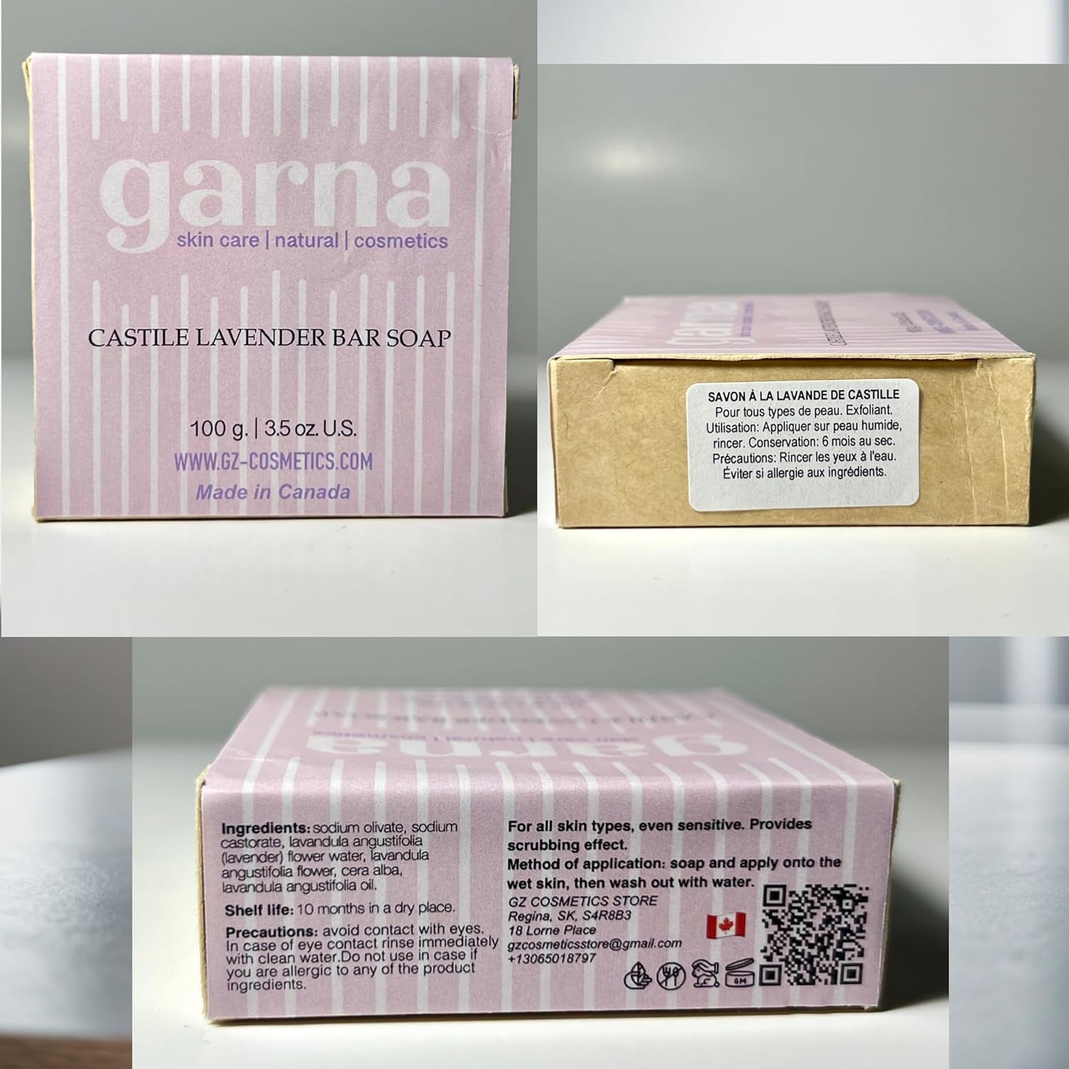 Lavender Castile Soap Bar 3.5 Oz: Handcrafted Pure Castile Soap Infused with Lavender Essential Oil, Gentle Exfoliation & Nourishment