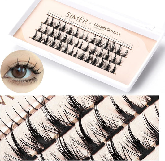 Individual Manga Lashes 6-12Mm Lashes Extension Kit DIY 82 Clusters Anime Lashes False Eyelashes with Bottom Lashes for Make Up