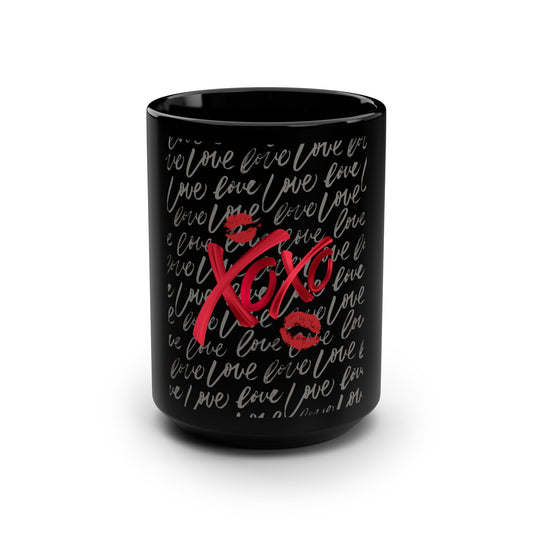 Xoxo Love Mug, Black, 15oz