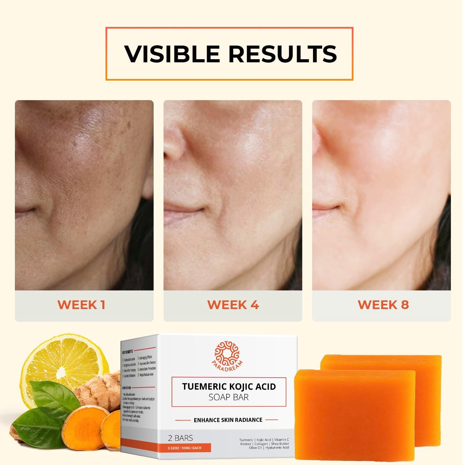 Kojic Soap and Loofah Sponge Set for Face & Body