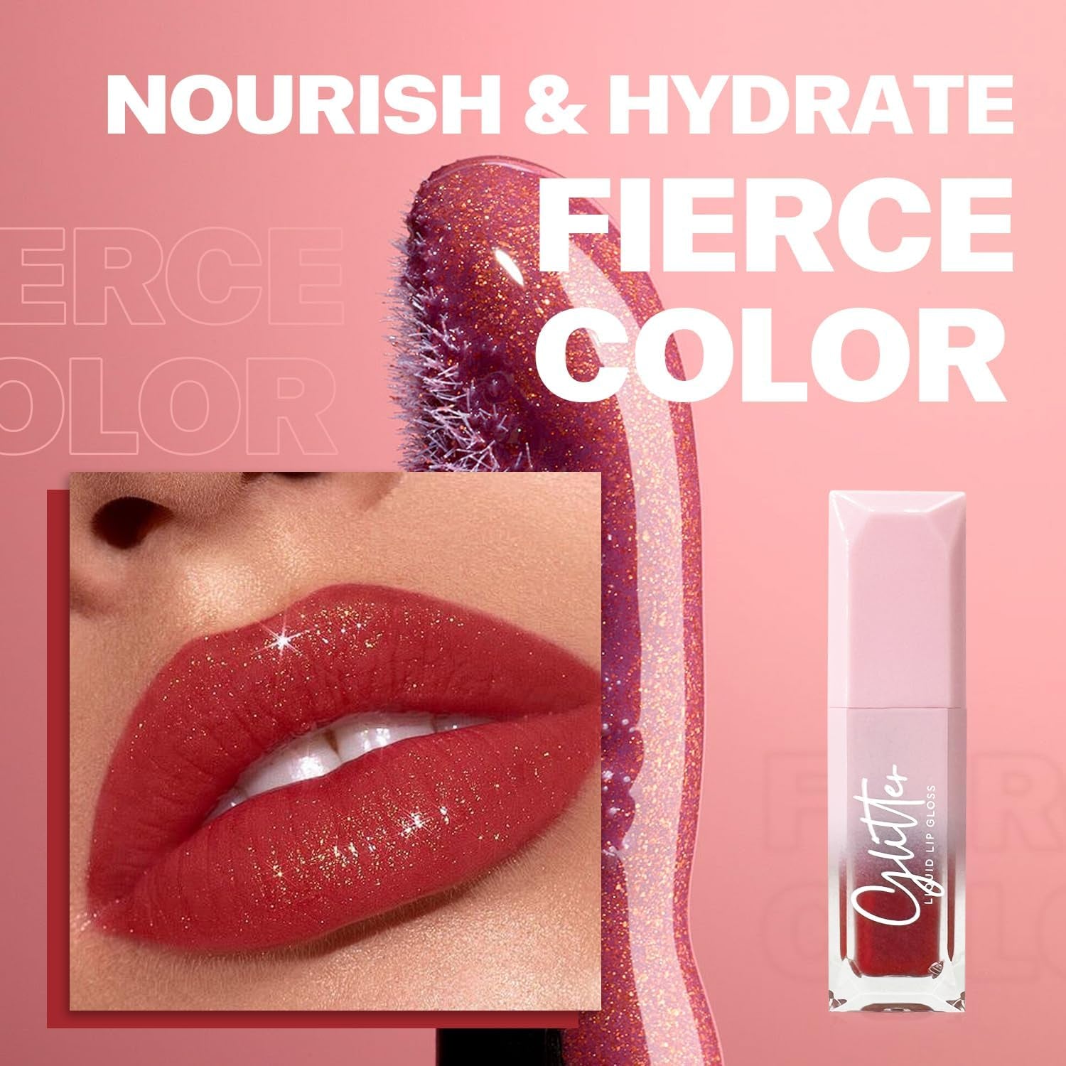 Lipgloss Glitter, Lipgloss Glossy Liquid Lipstick, Glossy Lipgloss Shimmering Finish on the Lips.5Ml (Shimmy)