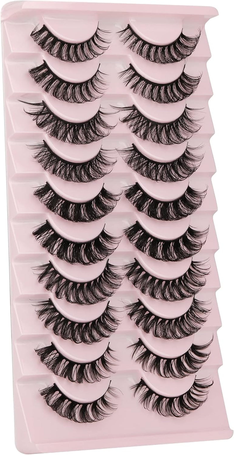 Eyelashes Russian Volume Strip Lashes 5 Styles Mixed Natural Wispy D Curly Mink False Eyelashes Look like Extensions 10 Pairs by