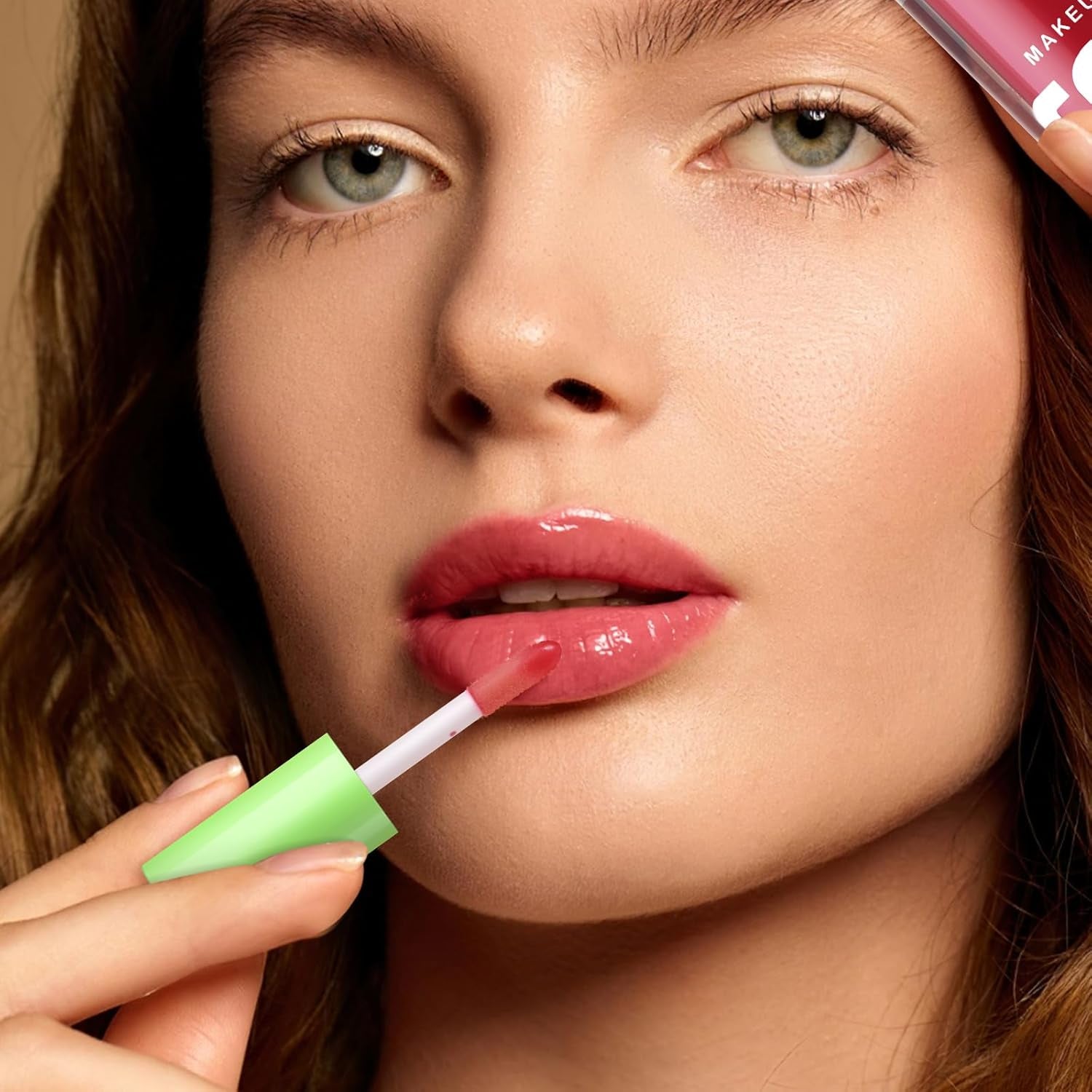 Non-Sticky Lip Oil-6Pcs, Plumper Lip Gloss Set, Fruit Flavoured Hydrating Lip Gloss, Dry Lips Treatment for High Shine Finish