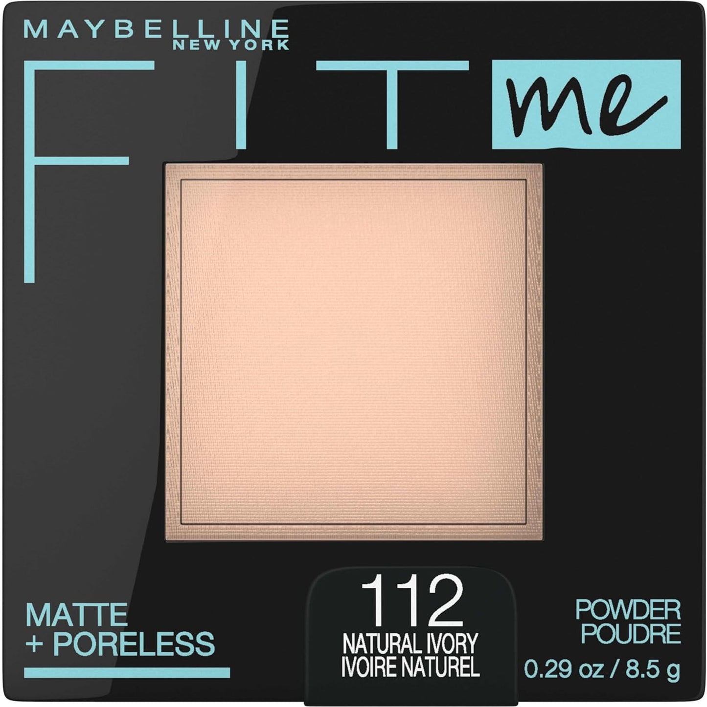 New York Fit Me Matte + Poreless Foundation Makeup, Ultra-Lightweight & New York Fit Me Matte + Poreless Pressed Face Powder Makeup, Natural Ivory, 0.28 Ounce, Pack of 1