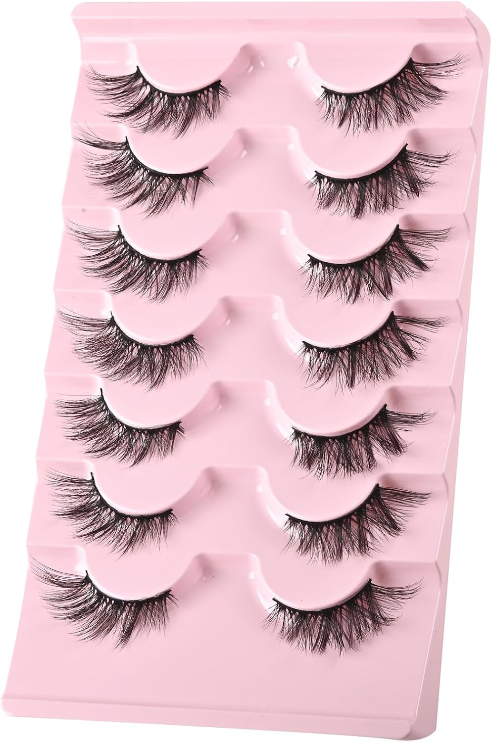 Half Lashes Cat Eye Lash Wispy Fake Eyelashes Short 7 Pairs Natural Strip Lash Fluffy Mink Fox Eye Lashes Pack Small Full Pestañas (A13 | 5-14MM)