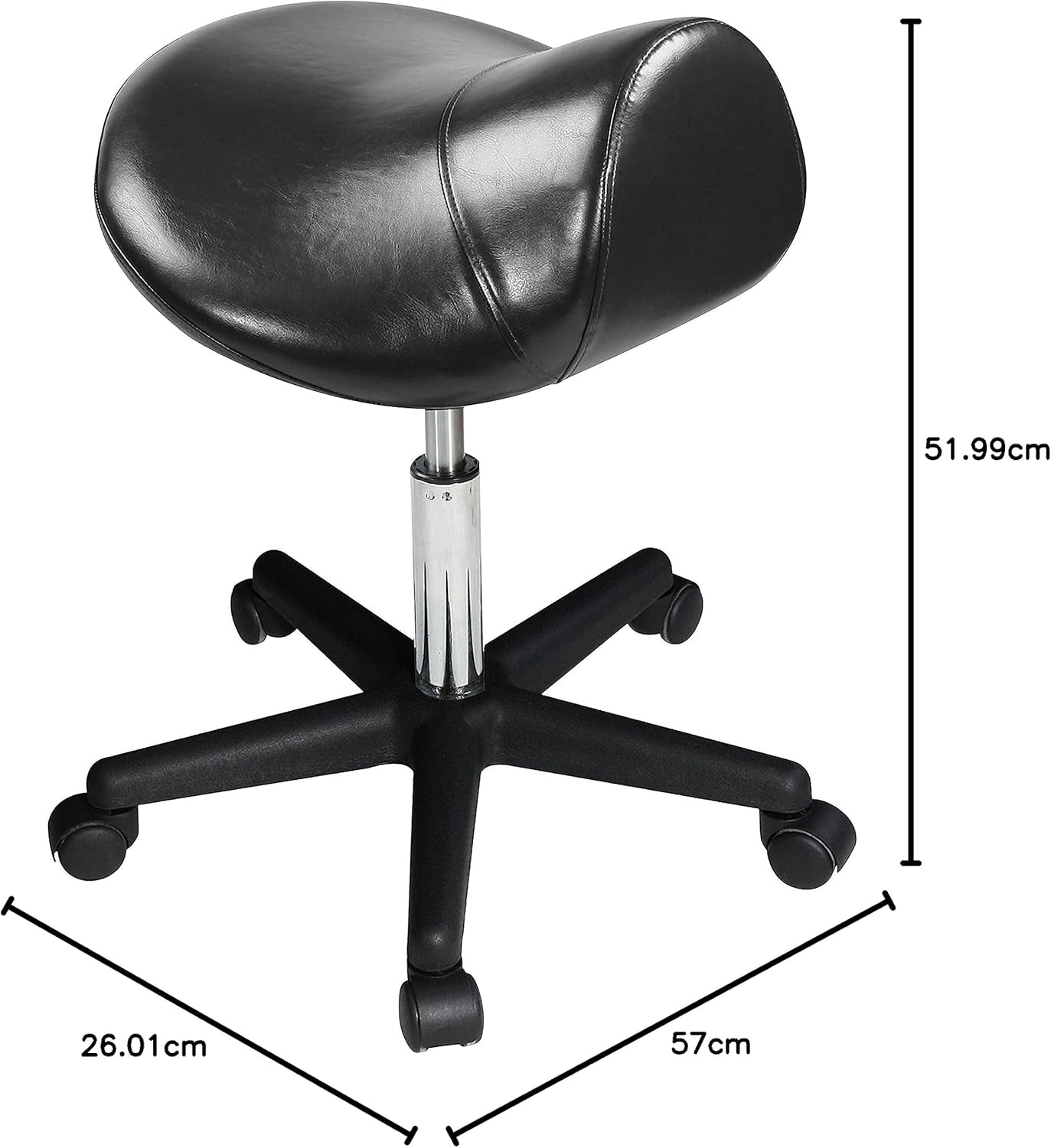 Master Massage Ergonomic Saddle Chair-Saddle Stool- Hydraulic Swivel Rolling Chair-Salon Clinical Tattoo Dentist Clinic Stool, Spas, Salons Stools, Workshop Office Use,Black