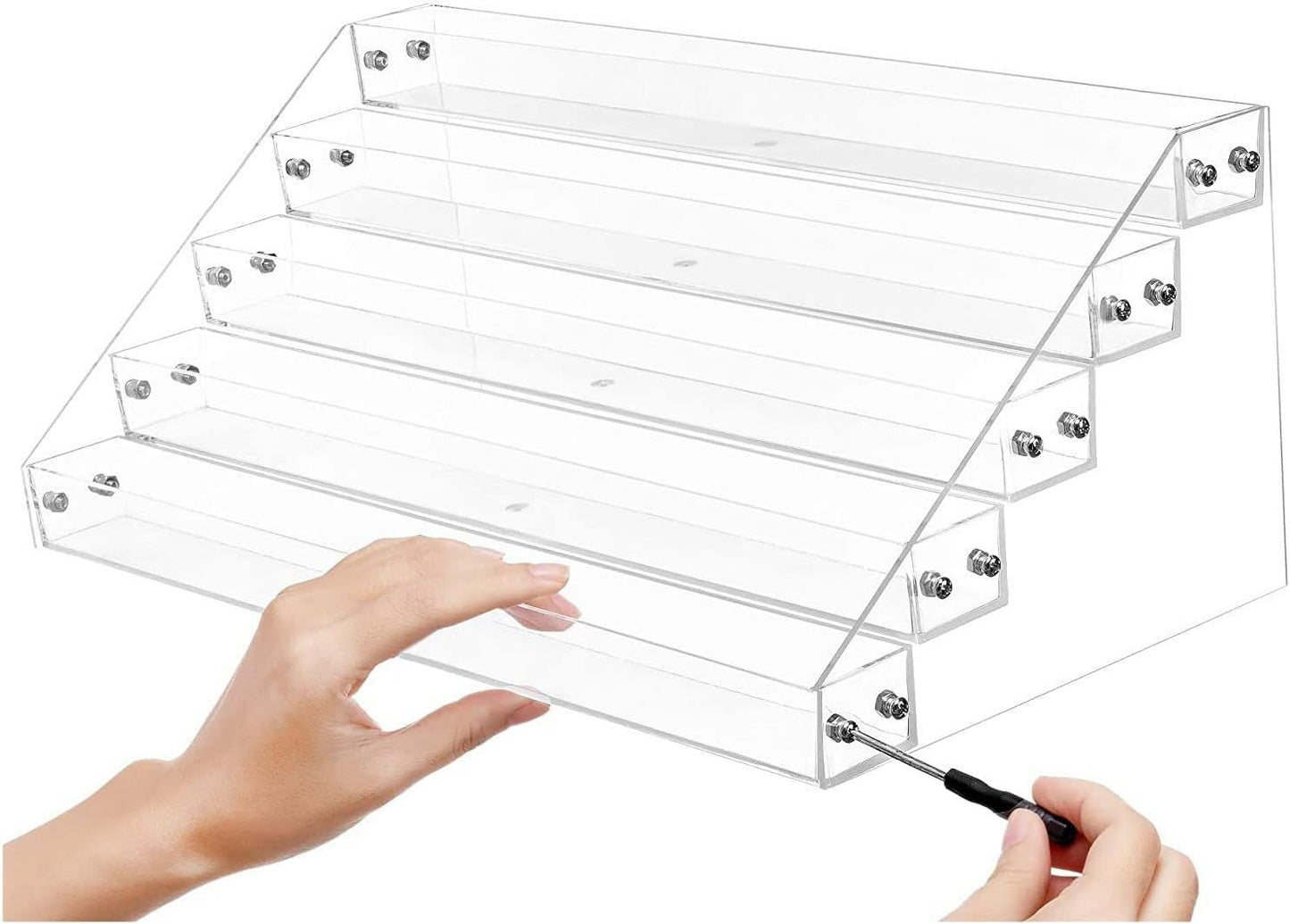 Nail Polish Organizer 6 Tier Acrylic Nail Polish Ink Rack Essential Oil Stand Holder Display Stand Holds, Clear Makeup Organizer, Easy Assemble (6 Tiers)