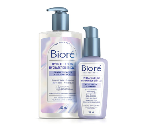 Bioré Hydrate & Glow Cleanser & Moisturizer Duo