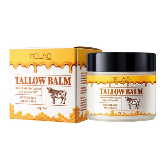 Beef Tallow & Honey Balm Moisturizer, Grass Fed, 2oz