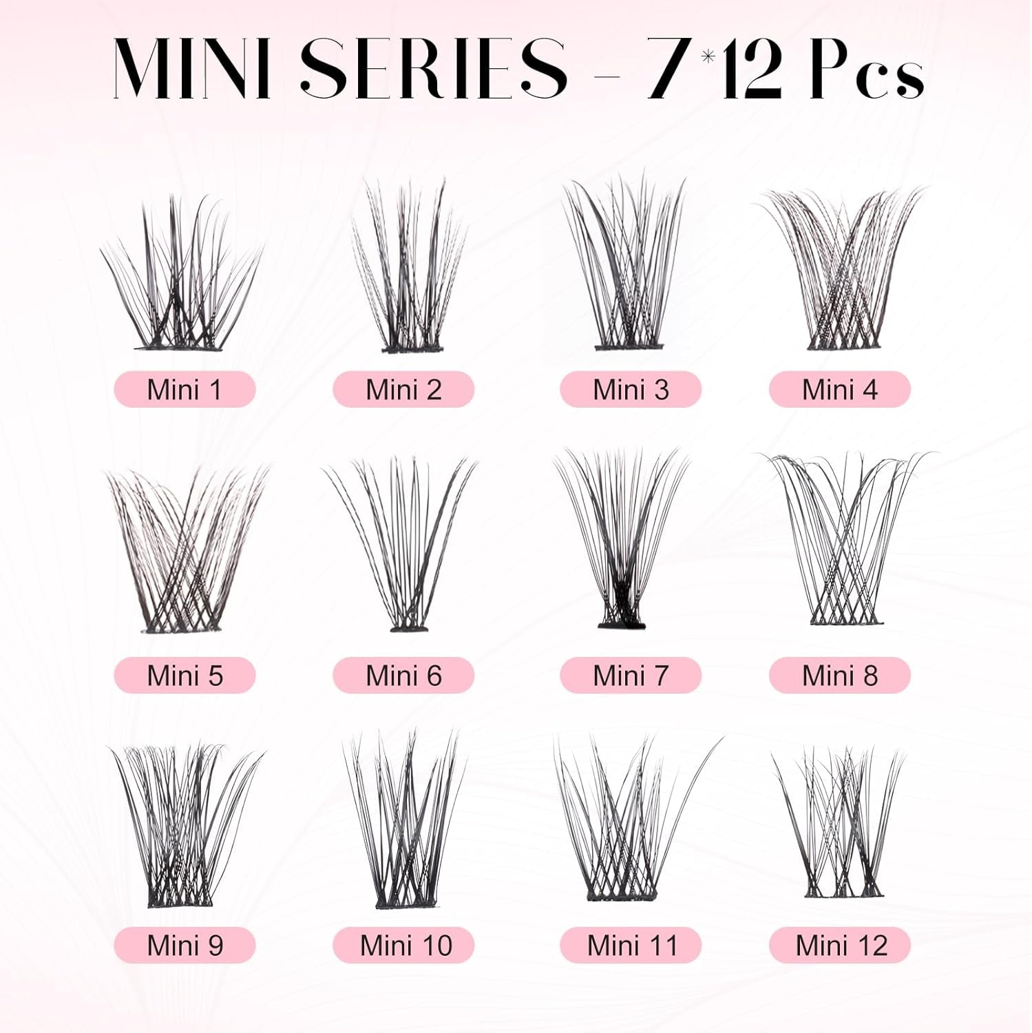 Lash Clusters Individual Lashes D Curl 12Mm 84 Pcs Soft Cluster Lashes Individual Lash Extensions for Self-Application DIY at Home-Mini 6