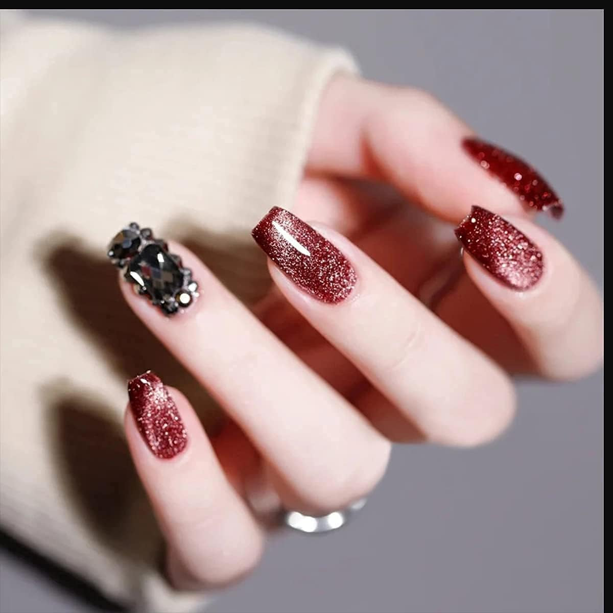 Cat Eye Gel Nail Polish Kits, Magnetic Gel Nail Polish 6 Colors, Reflective Sparkling Super Bright Explosion Diamond Glitter Bungee Soak off UV Broken Diamond Gel Nail Set with Double-Ended Magnet Stick