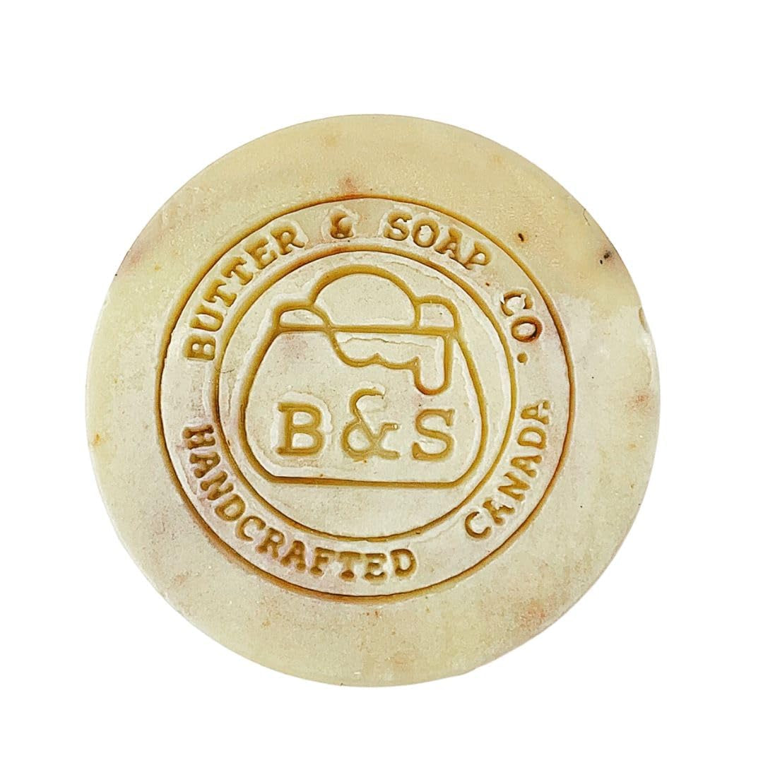Butter and Soap Co. Vegan Natural Soap French Lavender Shea Butter round Cold Processed Face and Body Soap for Men and Women 1.6Oz (Pack of 2 with a Travel Soap Case)