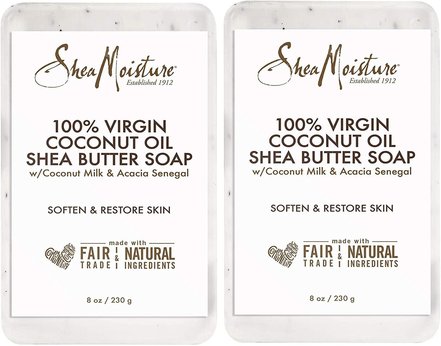 Sheamoisture 100% Virgin Coconut Oil Shea Butter Soap 8 Ounce (Pack of 2)