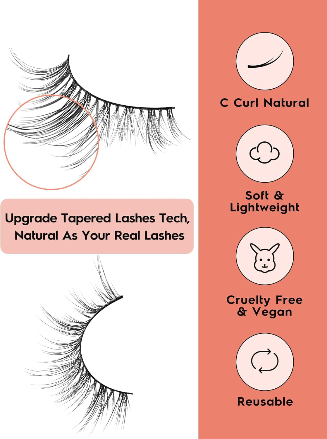 Wispy Lashes False Eyelashes Natural Cat Eye Lashes 12Mm Strip Lashes Withthin Band Siliglli Cat Eyelashes 3D Volume False Lashes C Curl Eyelashes Pack 7 Pair